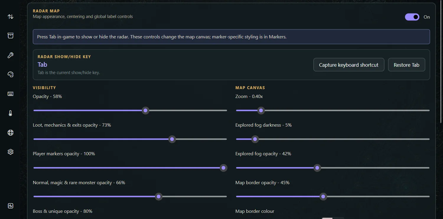 Speed Mapping Radar in the current Findigo interface